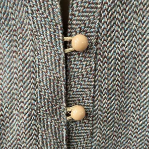 Vintage Judy’s Place Tweed Blazer Jacket Brown Blue M 10 thumbnail 4