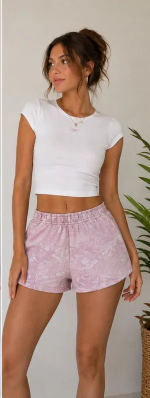 PacSun Lounge Shorts Bundle 2 Pair - Pink Tie Dye Orchid Sweat Shorts Y2K Coquette XS thumbnail 1