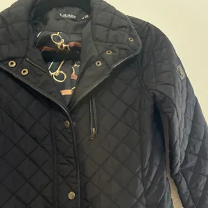 Lauren Ralph Lauren Black Quilted Long Walker Coat Jacket Petite XS PXS TP thumbnail 2