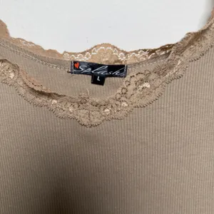 NEW Splash Women 100% Cotton Goblincore Cami Lace Top L Brown Ribbed Fairy‎ thumbnail 4