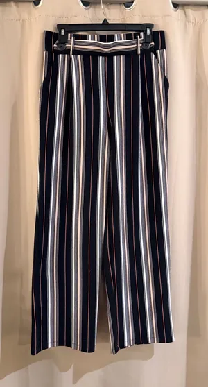 Cato Classic Black & WhiteStriped Wide-Leg Pants thumbnail 1