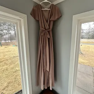 Baltic Born Kristina Maxi Wrap Dress Taupe Long‎ Womens Size S thumbnail 2
