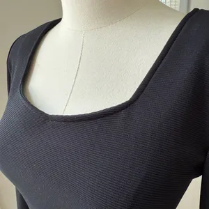 Vintage 80s 90s Le Chateau Long Sleeve Black Cocktail Dress S M thumbnail 6