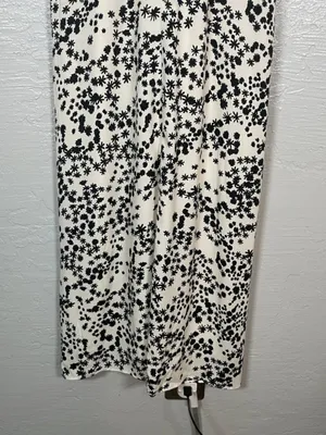 Whistles Women 4 White Black Floral Print Maxi Dress Button Front Ruffle Summer thumbnail 6