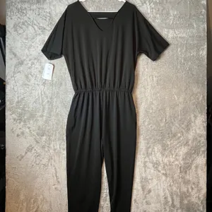 Clara Sun Woo Back Cut Out Jogger Pocket Jumpsuit Size‎ Medium New Black thumbnail 5