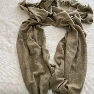 Neutral Knit Shawl/ Cape in Herringbone Pattern with Sage and Tan thumbnail 10
