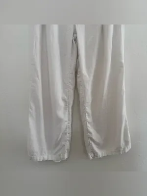 Abercrombie & Fitch Crop White Wide-Leg Pants thumbnail 7