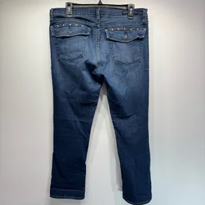 Rock & Republic Studded Pocket Medium Wash Denim Slim Straight 5 Pocket Jeans thumbnail 3
