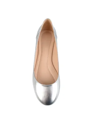 NWT Journee Collection Womens Kavn Ballet Flat Comfort Sole KAVN Silver Gray 6M thumbnail 3