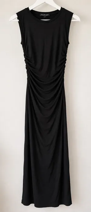 Rachel Zoe Black Ruched Sleeveless Maxi Dress Size M NWOT thumbnail 1