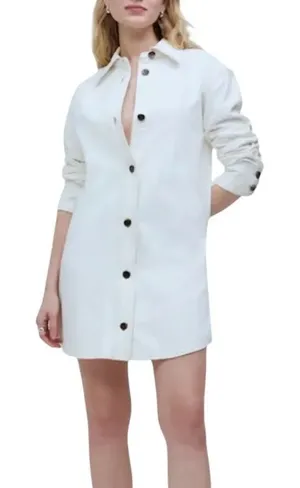 Madewell Denim Oversized Mini Shirtdress Tile White XL NWT thumbnail 1