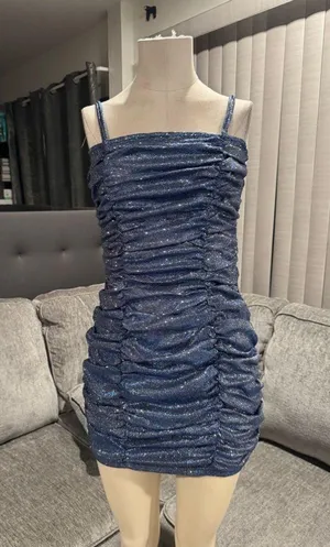 🌸AMTIOUS shiny blue mini dress ✨ thumbnail 3
