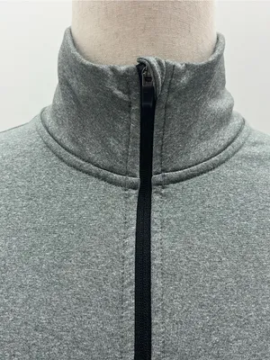 Nike Pro Dri-FIT Womens Gray Half-Zip Pullover Mock Neck w/Thumbholes Medium thumbnail 2