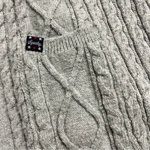 Superdry Grey Chunky Cable Knit Oversized Open Cardigan Size 4 EUC thumbnail 2