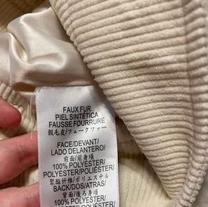 Zip Front Faux Fur Jacket in Cream thumbnail 9
