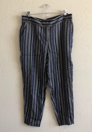 ANN Taylor Blue Fine Stripe Ankle Pants thumbnail 4
