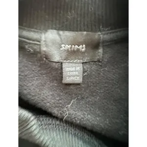 Skims Black Cotton Crewneck Sweatshirt Womens Size Small Classic Casual thumbnail 3