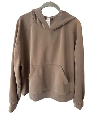 Lululemon‎ Softstreme Hoodie Size 12 Nomad Brown Pullover Sweatshirt thumbnail 1