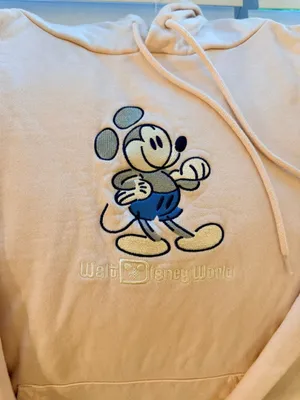 Disney Parks Mickey Mouse Pink Embroidered Hoodie Sweatshirt Size S thumbnail 3
