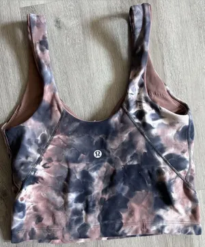 Lululemon Align Tank Top Size 2 Diamond Dye Tie Dye Brown Grey Built In Bra thumbnail 1