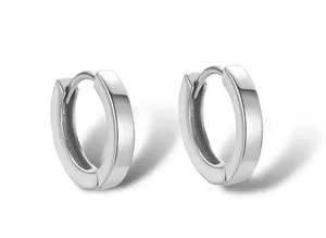 Small silver hoop earrings for men women streetwear unisex style thumbnail 1