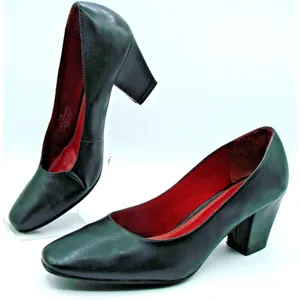 LifeStride Solo Pump Heels Shoes Size 7.5M Black Leather Slip On 21992001 Career thumbnail 1