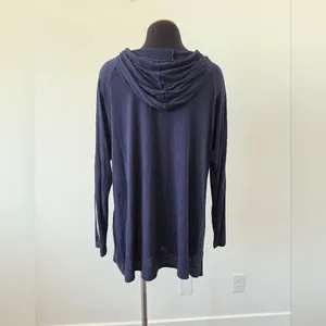 Free Kisses 23 Plus Size 1X Navy Hooded Sweatshirt Lightweight Sporty Casual thumbnail 4