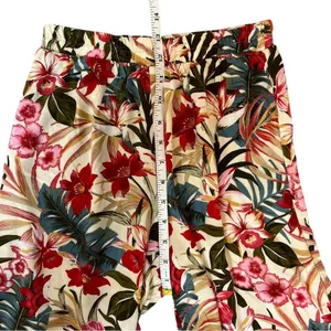 Evolutionary Tropical Floral Wide Leg Pants Boho Vacation Beach‎ Flowy Sz Small thumbnail 4