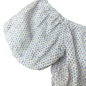 Reformation Dawson Crop‎ Top M Blue Floral Puff Sleeve Off Shoulder Cottagecore thumbnail 7