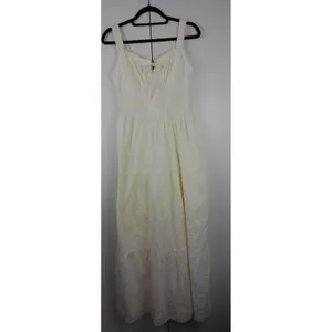 Sim & Sam Ivory Eyelet Smocked Tiered Midi Dress L NWT‎ Cottagecore Prairie Boho thumbnail 2