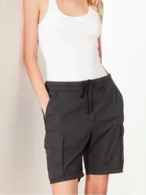 James Perse Black Cargo Shorts with Drawstring Waist size 2 / Medium Ripstop‎ thumbnail 12