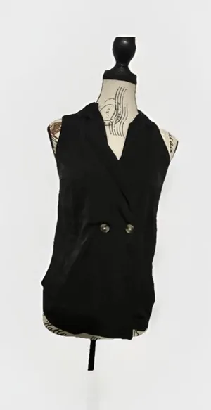 Express Black Double Breasted Vest Blazer Sleeveless Jacket Women's Size Small thumbnail 1