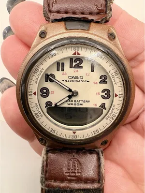 Casio Telememo 30 AW-80 Illuminator Analog Digital World Time 3 Alarm Wristwatch thumbnail 1