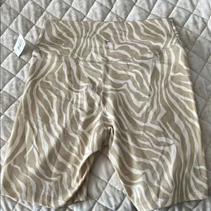 Zebra Print Women's Biker Shortd Tan Size M thumbnail 3