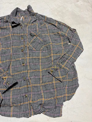 Free people Plaid Button-Up cotton Shirt medium thumbnail 5