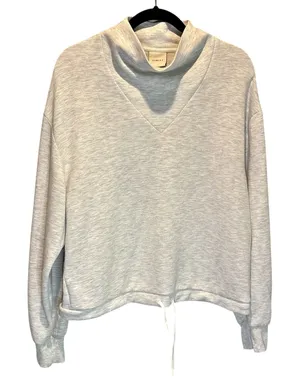 Varley Betsy Mock Neck Heather Gray Sweatshirt - size Small thumbnail 1