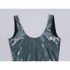 Superdown Nadia Metallic Bodysuit Size S Silver Festival Rave Club Disco Party thumbnail 5