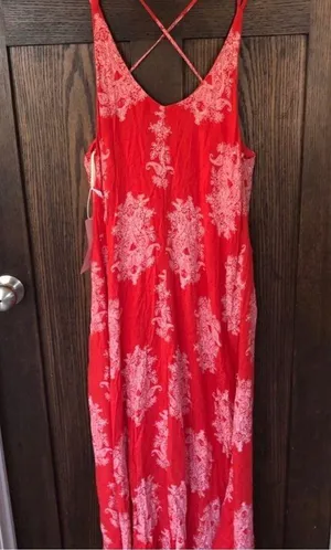 Fashion on earth women’s spaghetti strap red paisley max dress thumbnail 3