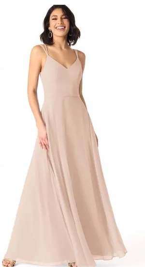 Lulu's Blush Spaghetti Strap V-Neck Maxi Dress thumbnail 1