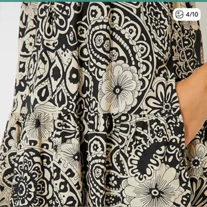Tuckernuck‎ Hyacinth House Floral Tiered Tilly Dress sz m NEW black cream boho thumbnail 3