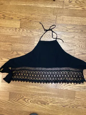 American Eagle Boho tie back halter top black  thumbnail 9
