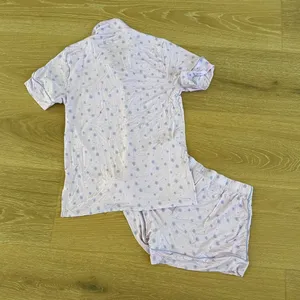 Crickle Daisy Shorts Pajama Set Oopsie Daisy Size XS Purple thumbnail 4