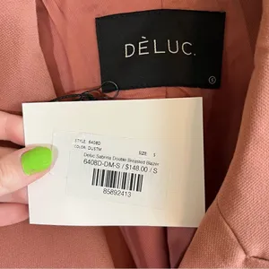 ✨ Deluc Women’s Salmon‎ Coral Sabrina Double Breasted Blazer Small NWT thumbnail 5