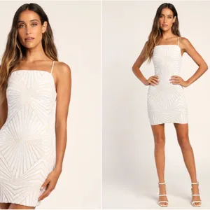 LULU's Sexy Chic Bachelorette Engagement Bridal Shower Sequins Honeymoon Mini thumbnail 2