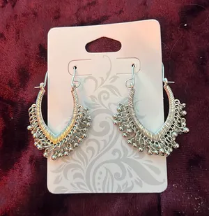 Sterling Silver Bollywood Style Earrings thumbnail 1