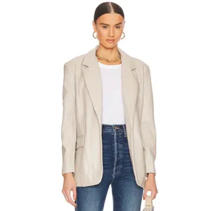 NWT BLANKNYC Faux Leather Blazer in Bare Essential MEDIUM thumbnail 3