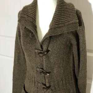 Mossimo Boho Long Line Sweater Fringe Cardigan Medium Pockets thumbnail 3
