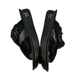 ALEGRIA PG LITE PEG-530 Black Dazzler Leather Slip On Slide Platform Sandals 39 thumbnail 4