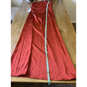 NWT Azazie Eren Bronzer Satin Mermaid Full Length Dress Custom Size A12‎ Rust thumbnail 4