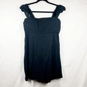 Abercrombie & Fitch Black Emerson Linen Blend Pleated Mini Dress‎ thumbnail 2